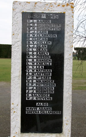 names on memorial