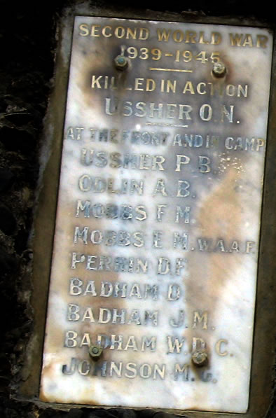 Second Word War names on plaque