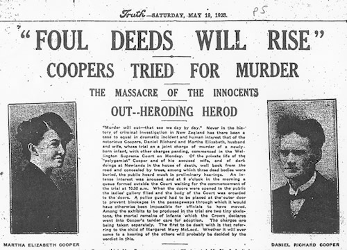 Newspaper report of Cooper case
