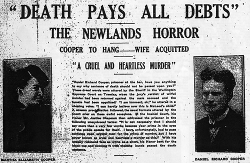 Newspaper report of Cooper case