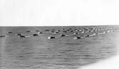 Landing craft convoy on D-Day