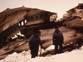 Plane wreckage showing Air NZ colours