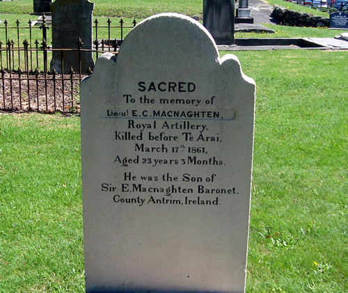 The grave of Lieutenant EC MacNaghten the artillery officer who fired the