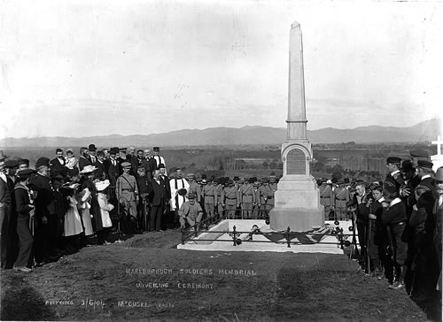 Historic image of unveiling of memorial
