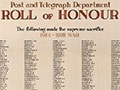 Post and Telegraph national Roll of Honour board