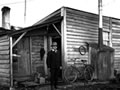 Joseph Divis outside his Waiuta house