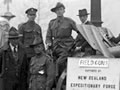 NZ soldiers showing off captured field guns in London