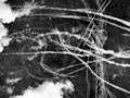 Aircraft contrails after dogfight Aircraft contrails after dogfight