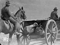 Horses pulling artillery in France, 1917